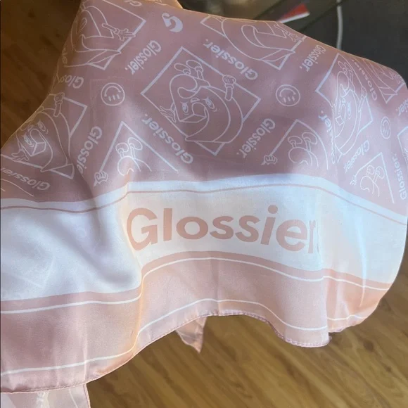 Limited Edition! Glossier Pink and White Scarf - Picture 1 of 3